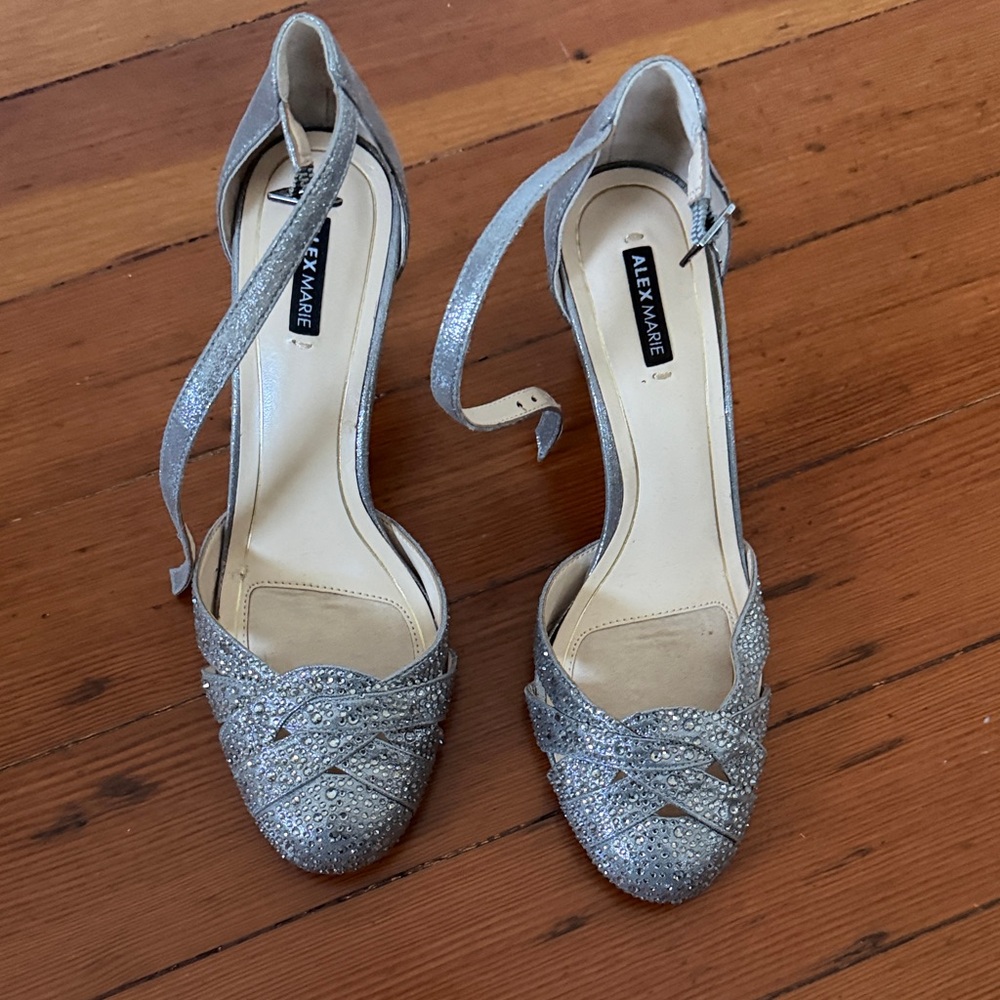 Alex Marie Glittering Silver Heels